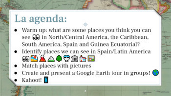 Preview of Complete Lesson: ¡Exploremos! ⛰️⛲⛪ (los lugares)(Google Earth Webquest)