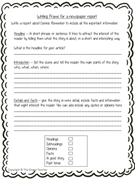 Complete Lesson Newspaper Reports – The Boy in the Dress by The Ginger ...