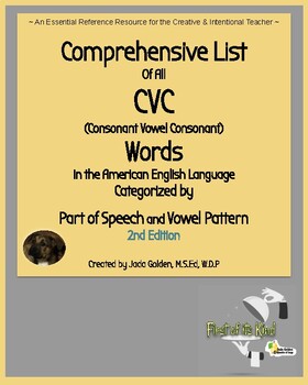 Preview of Complete List of CVC words in English Language by Part of Speech~pdf version