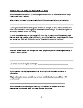 Complete Living Environment Regents Review Packet with Answers | TPT