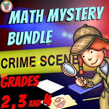 Preview of Complete Math Mystery Tri-Grade Bundle for 2nd, 3rd, & 4th Grade Math Mysteries