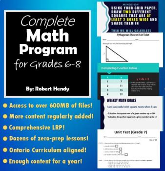 Preview of Complete Math Program for Grades 6-8