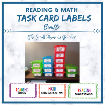 Photo Keeper Task Card Labels (EDITABLE) by Peach Math