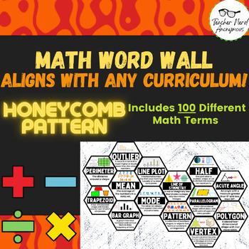 Preview of Complete Math Word Wall- Honeycomb Pattern