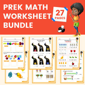 Preview of Complete Math Worksheets and Activities for Preschool Year