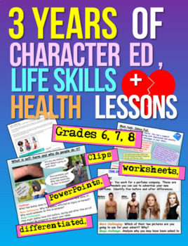 Preview of Complete Middle School Character Education, Health, Life and Social Skills