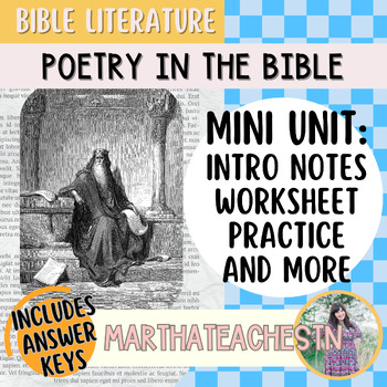 Preview of Complete Mini Unit: The Poetry of the Bible, Worksheets, Notes & More