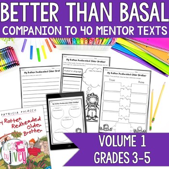 Preview of Mentor Text Reading Activities & Writing Prompts for Volume 1: Better Than Basal
