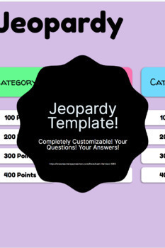 Preview of Complete No-Hassel Jeopardy Template!