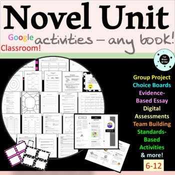 Preview of Complete Novel Unit - ANY BOOK - Generic Novel Study Guide - End of Year