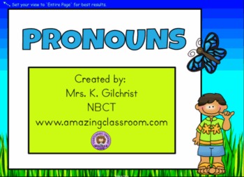 Preview of Pronouns Lesson for Smart Notebook