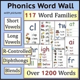 Complete Phonics Word Wall: Short Vowels, Blends, Long Vow