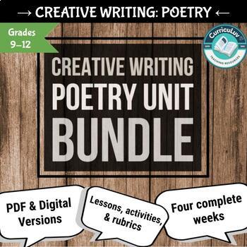 Preview of Creative Writing Poetry Complete Unit - Middle/High School - 4 Weeks - EDITABLE