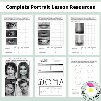 Preview of Complete Portrait Lesson: Shading, Facial Features, Grid Drawing