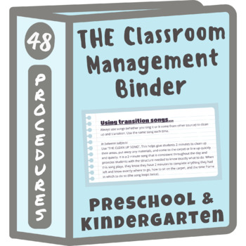 Preview of Complete Preschool Management Binder (48 Procedures For First Year Teachers)