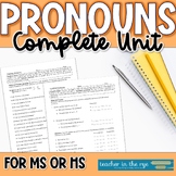 Complete Pronouns Unit: Worksheets Plus Review and Quiz Mi