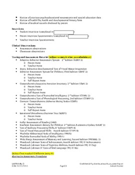 Complete Psychoeducational Assessment Report Template by Simply School ...