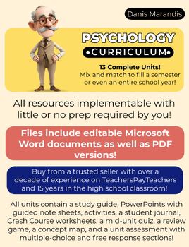Preview of Complete Psychology Curriculum (Full Year Bundle; 13 Units)