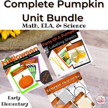 Preview of Pumpkin Unit Math & ELA Bundle | Complete Pumpkin Unit | Pumpkin Activities