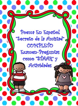 Preview of Complete SPANISH Poem-"Secreto de la amistad"