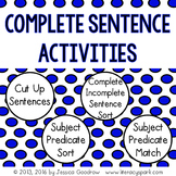 Complete Sentence Activities