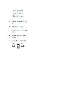 Preview of Complete Sentence Checklist