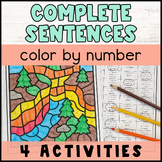 Complete Sentence, Fragment, or Run On Color by Number Worksheets