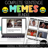Complete Sentence Memes -Fun Writing Activity -BUNDLE
