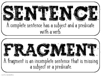 Complete Sentence or Fragment? by Primary Punch | TpT