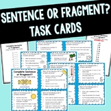 Complete Sentences vs. Fragments Task Cards