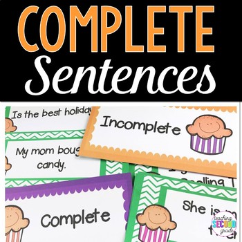 Preview of Complete Sentences Activities