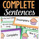 Complete Sentences Activities