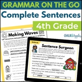 Complete Sentences 4th Grade Grammar Worksheets/Center Act