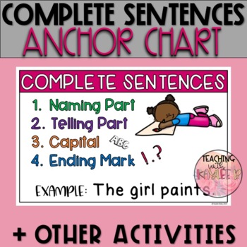 Complete Sentence Anchor Chart Teaching Resources Tpt