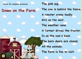 Complete Sentences Down on the Farm