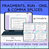Fragments, Run-ons, & Comma Splices • Google Form & Print 