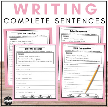 Preview of Complete Sentences Worksheets | Sentence Writing | Editing Practice | CUPS