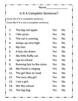 Simple Sentences – Reading ELA