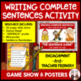 Complete Sentences Writing Activity