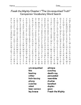 Preview of Complete Set of Companion Vocabulary Word Searches for use with Freak the Mighty