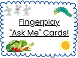 Complete Set of Fingerplay "Ask Me" Cards from First Steps