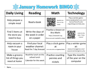 Preview of Complete Set of Homework Bingo with QR Codes for the School Year