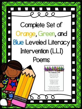 Preview of Complete Set Orange Green and Blue LLI Poems 1st Edition