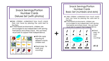 Preview of Complete Set of Snack Serving/Portion Cards to Support Children's Independence