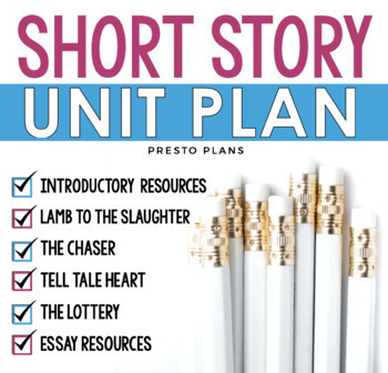 Preview of Short Story Unit Plan - Presentations, Assignments, and Activities for 4 Stories