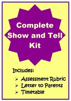 Preview of Complete Show and Tell Kit {Rubric to assess presentation skills included}