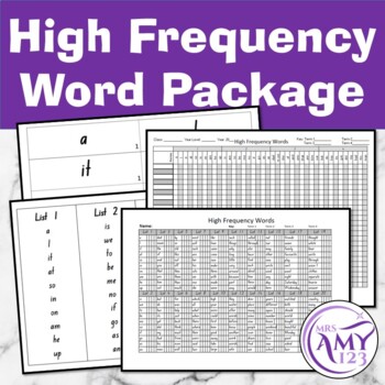 Preview of High Frequency Word Pack- Flash Cards, Checklists and More!