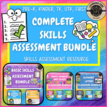 Preview of End of Year Assessment Bundle PreK Kindergarten First Grade TK UTK Preschool