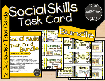Preview of Complete Social Skills Collection-Task Cards-12 Decks-167 Cards
