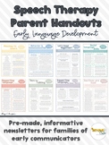 Speech Therapy Parent Handouts- Early Language Development